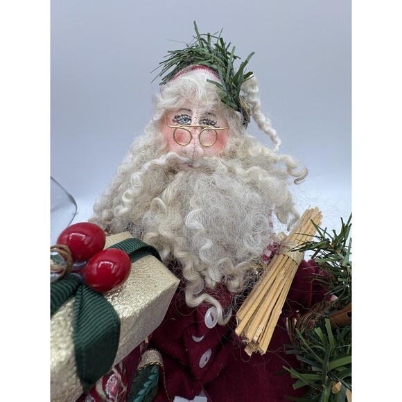 Vintage Father Christmas Santa Claus Shelf Sitter Handmade - Picture 5 of 10